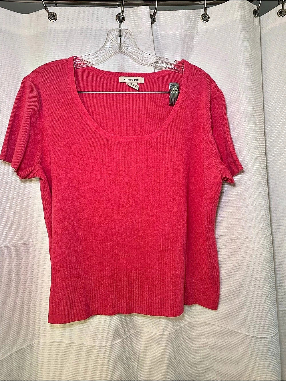 Covington Short Sleeve Scoop Neck in Pink XL Like New